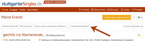 Liste abonnierter Initiatoren